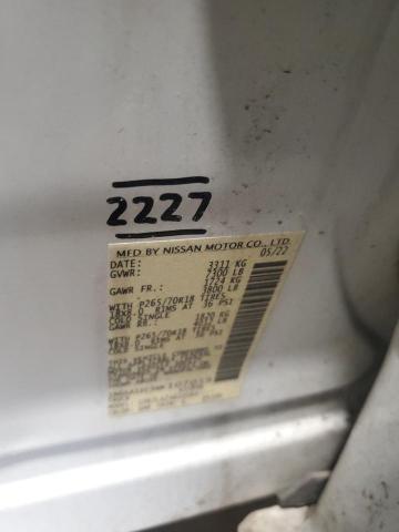 1N6AA1EC5NN107059 - 2022 NISSAN TITAN S 白色 照片 12