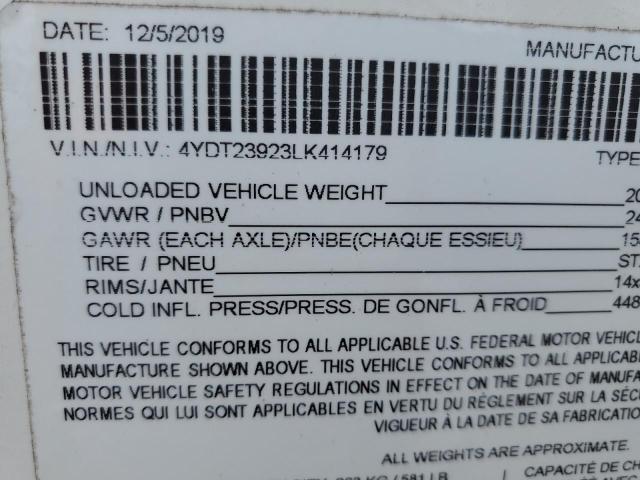 4YDT23923LK414179 - 2020 KEYSTONE PASSPORT GRAY photo 10