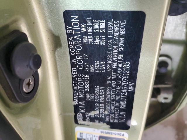 KNDJT2A67D7612185 - 2013 KIA SOUL + GREEN photo 12