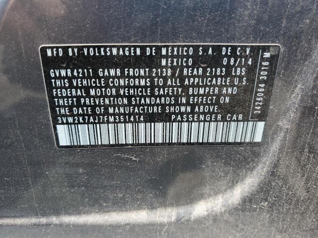 3VW2K7AJ7FM351414 - 2015 VOLKSWAGEN JETTA BASE Boz foto 12