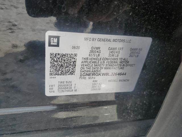 1GNERGKW8LJ264644 - 2020 CHEVROLET TRAVERSE LT 黑色 照片 13