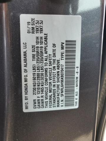 5FNRL6H96KB070417 - 2019 HONDA ODYSSEY ELITE Grau Foto 13