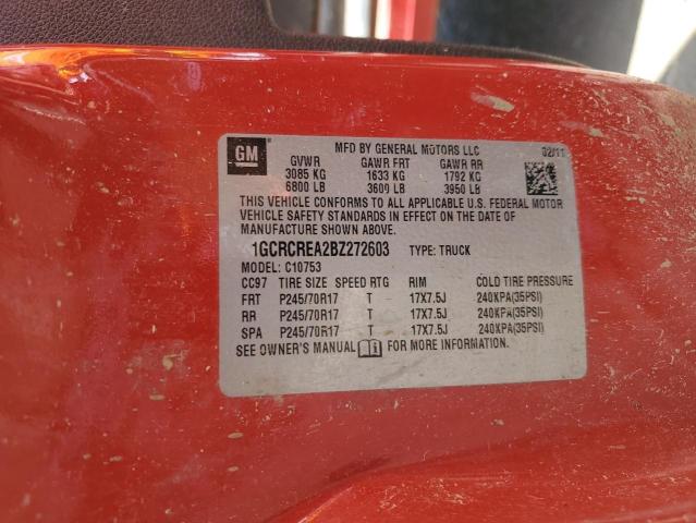 1GCRCREA2BZ272603 - 2011 CHEVROLET SILVERADO C1500  LS RED photo 13