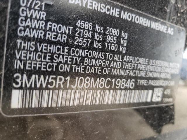 3MW5R1J08M8C19846 - 2021 BMW 330I BLACK photo 13