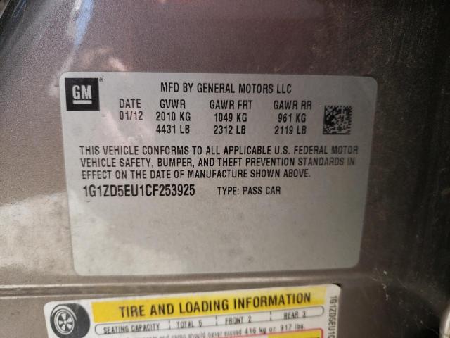 1G1ZD5EU1CF253925 - 2012 CHEVROLET MALIBU 2LT 棕色 照片 12