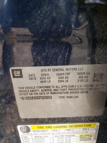 1G1ZC5E05CF323653 - 2012 CHEVROLET MALIBU 1LT BLUE photo 12