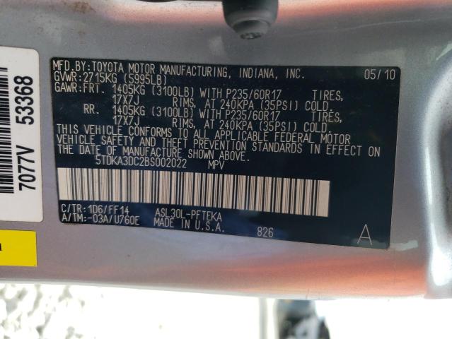 5TDKA3DC2BS002022 - 2011 TOYOTA SIENNA BASE WHITE photo 13