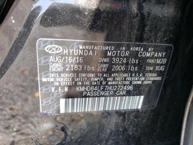 KMHD84LF7HU272496 - 2017 HYUNDAI ELANTRA SE BLACK photo 12