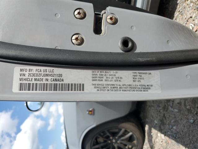 2C3CDZFJ0MH521120 - 2021 DODGE CHALLENGER R/T SCAT PACK GRAY photo 12