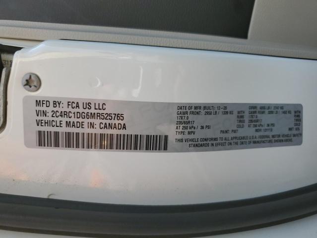 2C4RC1DG6MR525765 - 2021 CHRYSLER VOYAGER LXI WHITE photo 13