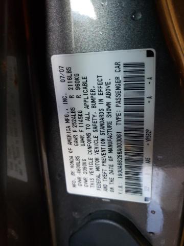 19UUA66298A003061 - 2008 ACURA TL GRAY photo 13