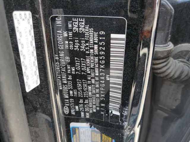 5XYPG4A37KG592519 - 2019 KIA SORENTO L BLACK photo 13