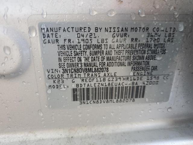 3N1CN8DV8ML882078 - 2021 NISSAN VERSA S SILVER photo 13