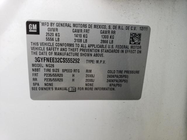 3GYFNEE32CS555292 - 2012 CADILLAC SRX PERFORMANCE COLLECTION Biały zdjęcie 13