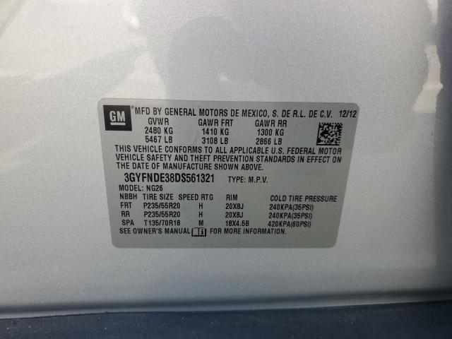 3GYFNDE38DS561321 - 2013 CADILLAC SRX PERFORMANCE COLLECTION SILVER photo 14