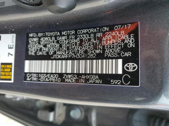 JTDKARFP7H3041282 - 2017 TOYOTA PRIUS PRIM 灰色 照片 12