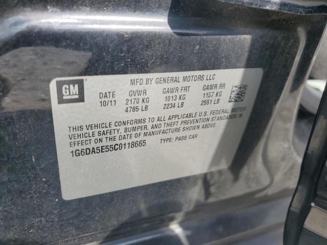 1G6DA5E55C0118665 - 2012 CADILLAC CTS შავი ფოტო 12