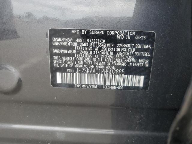 JF2SKAAC1PH502885 - 2023 SUBARU FORESTER GRAY photo 13