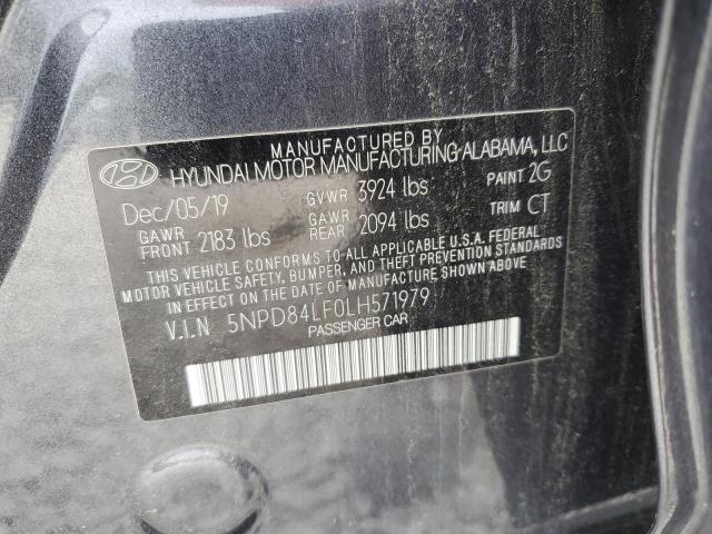 5NPD84LF0LH571979 - 2020 HYUNDAI ELANTRA SEL GRAY photo 12