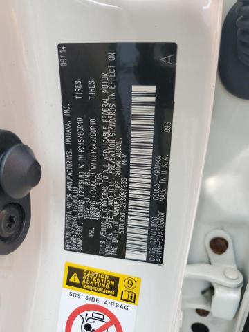 5TDJKRFH2FS087230 - 2015 TOYOTA HIGHLANDER XLE WHITE photo 12