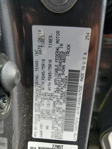 5TFJU4GN4EX063196 - 2014 TOYOTA TACOMA DOUBLE CAB PRERUNNER GRAY photo 12