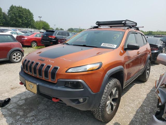 1C4PJMBS2FW635440 - 2015 JEEP CHEROKEE TRAILHAWK ORANGE photo 1