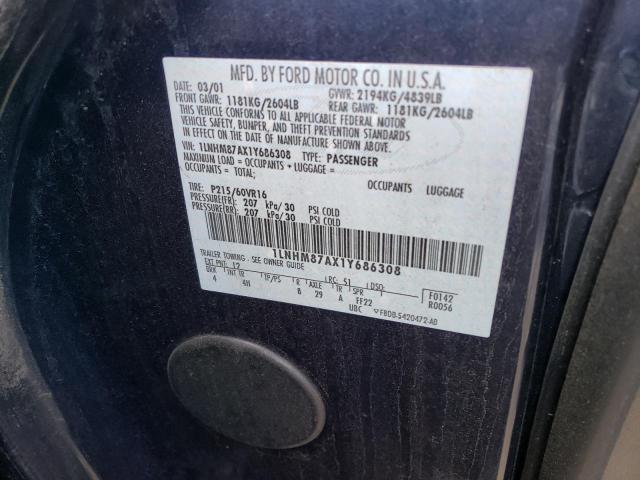 1LNHM87AX1Y686308 - 2001 LINCOLN LS Mavi foto 12