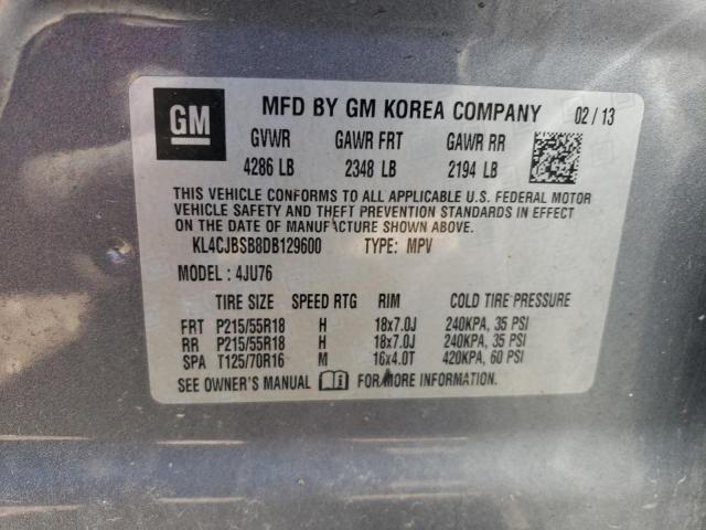 KL4CJBSB8DB129600 - 2013 BUICK ENCORE CONVENIENCE 灰色 照片 12