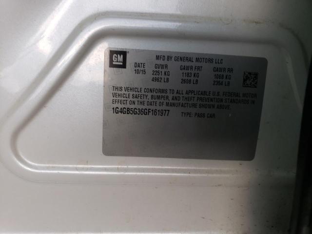 1G4GB5G36GF161977 - 2016 BUICK LACROSSE 白色 照片 12