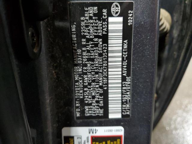 4T1BF3EK7BU135423 - 2011 TOYOTA CAMRY BASE GRAY photo 12