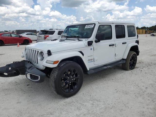1C4JJXP6XMW642698 - 2021 JEEP WRANGLER U SAHARA 4XE WHITE photo 1