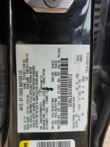 3LN6L2JK5ER800213 - 2014 LINCOLN MKZ BLACK photo 12