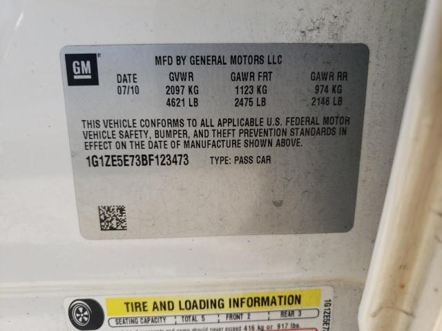 1G1ZE5E73BF123473 - 2011 CHEVROLET MALIBU LTZ თეთრი ფოტო 12