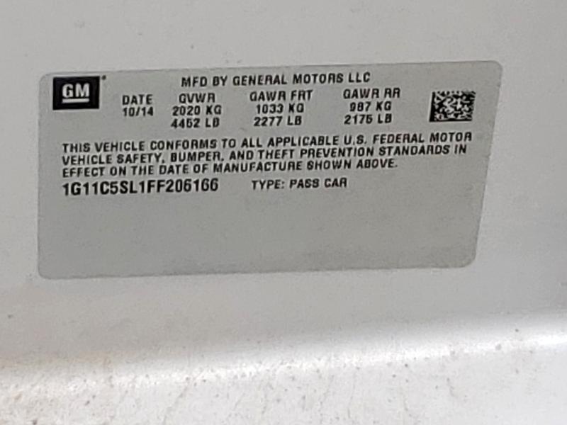 1G11C5SL1FF206166 - 2015 CHEVROLET MALIBU 1LT SILVER photo 12