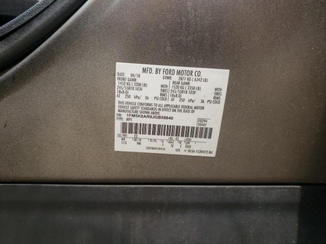 1FM5K8AR9JGB58840 - 2018 FORD EXPLORER POLICE INTERCEPTOR GOLD photo 13