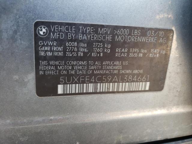 5UXFE4C59AL384661 - 2010 BMW X5 XDRIVE30I GRAY photo 13