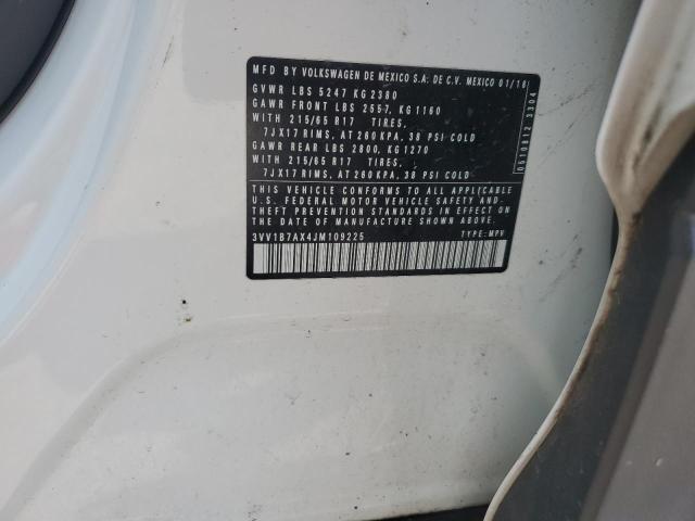 3VV1B7AX4JM109225 - 2018 VOLKSWAGEN TIGUAN S Biały zdjęcie 13