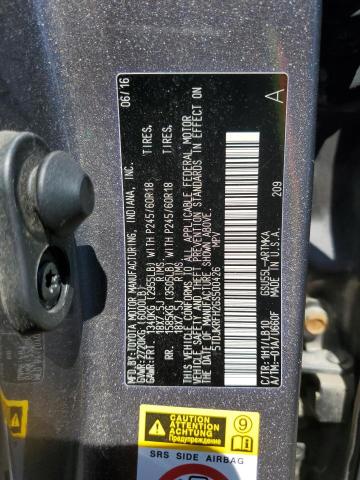 5TDJKRFH2GS500426 - 2016 TOYOTA HIGHLANDER XLE GRAY photo 13