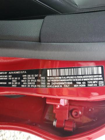 ZASPAKBN6M7D18046 - 2021 ALFA ROMEO STELVIO TI RED photo 14