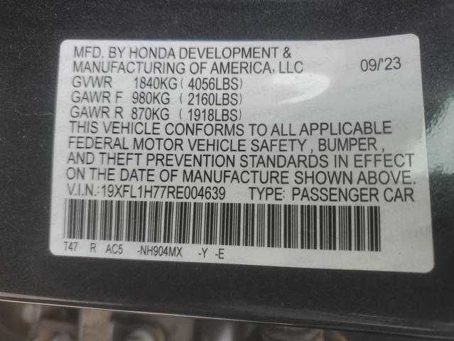 19XFL1H77RE004639 - 2024 HONDA CIVIC EXL BLUE photo 12
