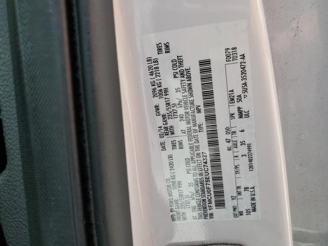 1FMCU0F75EUC74327 - 2014 FORD ESCAPE S WHITE photo 13