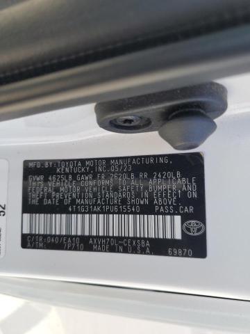 4T1G31AK1PU615540 - 2023 TOYOTA CAMRY SE NIGHT SHADE WHITE photo 12