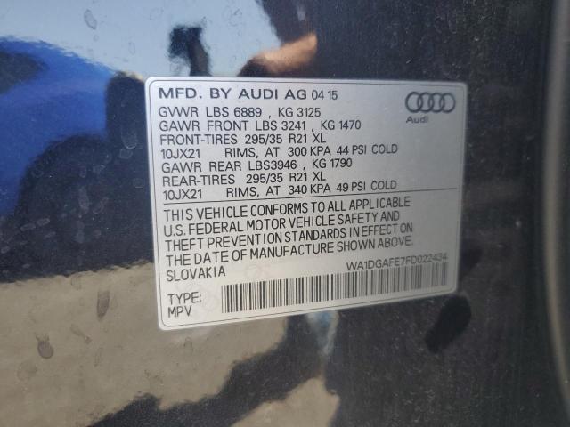 WA1DGAFE7FD022434 - 2015 AUDI Q7 PRESTIGE BLACK photo 13