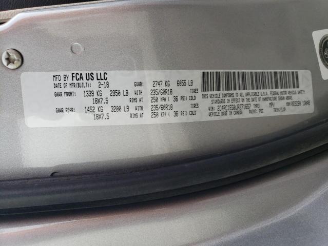 2C4RC1EG0JR271657 - 2018 CHRYSLER PACIFICA TOURING L PLUS SILVER photo 13