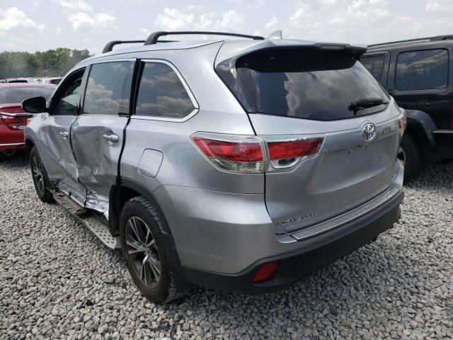 5TDKKRFH5GS174688 - 2016 TOYOTA HIGHLANDER XLE GRAY photo 2