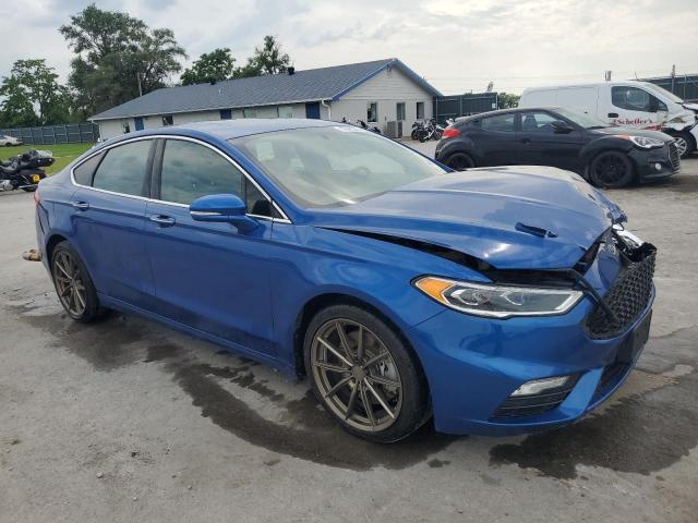 3FA6P0VP9HR206494 - 2017 FORD FUSION SPORT BLUE photo 4