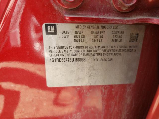 1G1RD6E47EU156068 - 2014 CHEVROLET VOLT RED photo 13