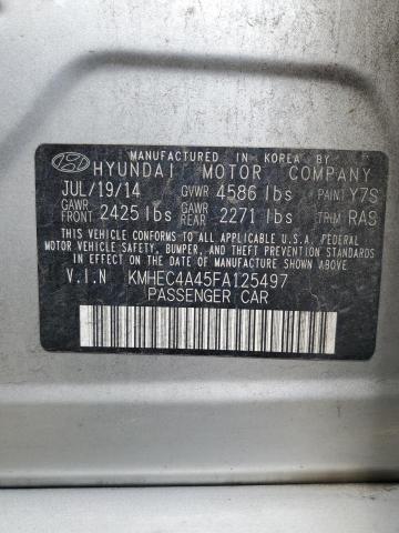 KMHEC4A45FA125497 - 2015 HYUNDAI SONATA HYBRID SILVER photo 12