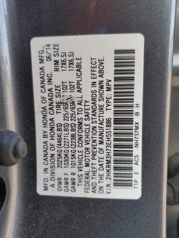 2HKRM3H73EH551886 - 2014 HONDA CR-V EXL CHARCOAL photo 14