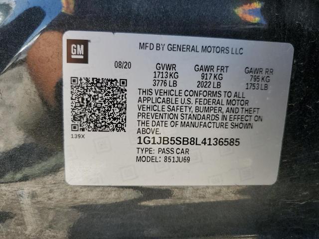 1G1JB5SB8L4136585 - 2020 CHEVROLET SONIC LS CHARCOAL photo 13